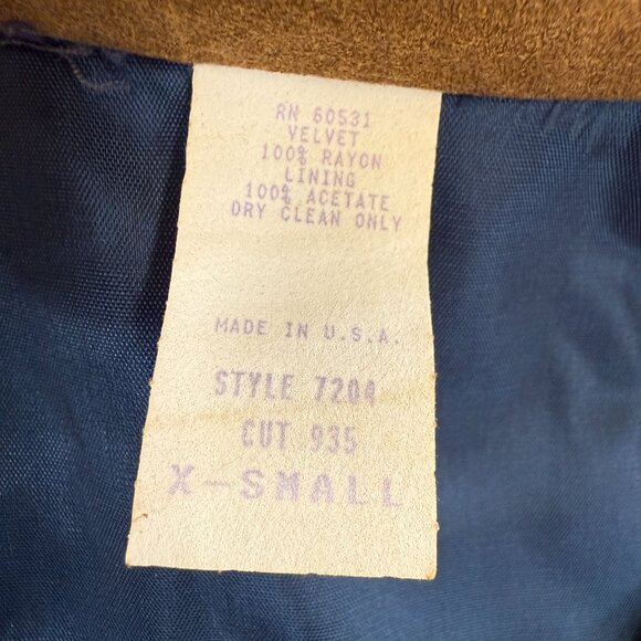 Vintage Saddle RIdge Blue Velvet Studded Western Long Blouse - Picture 6 of 6